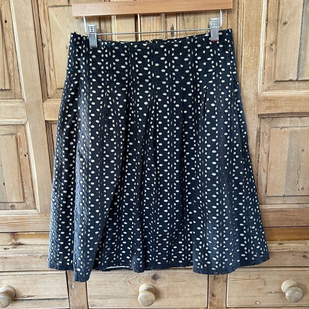Weston Wear Medium Skirt Black Tan Pockets Knee Length A-Line‎ Lace Eyelet